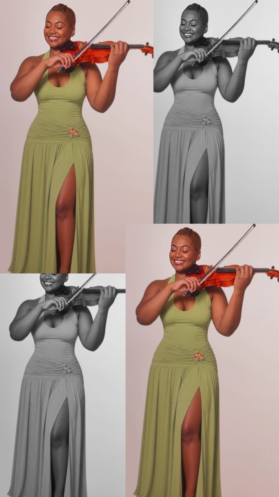 Maya Brown performing, photo collage